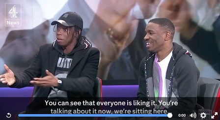 Krept & Konan gestern in den Channel 4-Nachrichten.